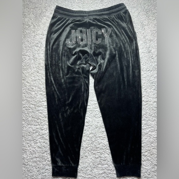 Juicy Couture Joggers Womens Medium Velour Bling Rhinestone Booty Spellout Gems - Picture 4 of 4